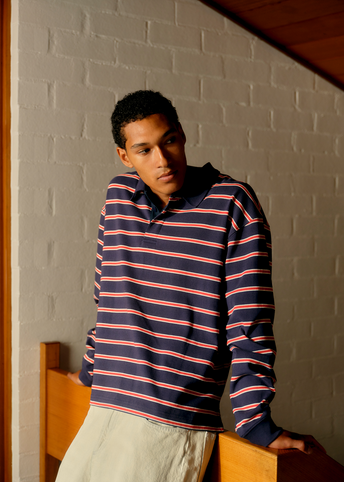 Varsity Long Sleeve Polo Shirt