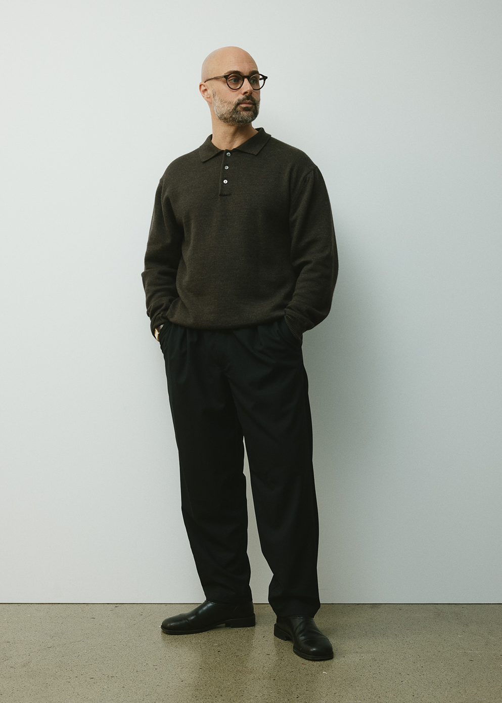 Classic Long Sleeve Knit Polo