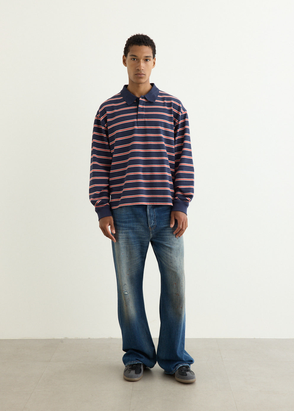 Varsity Long Sleeve Polo Shirt