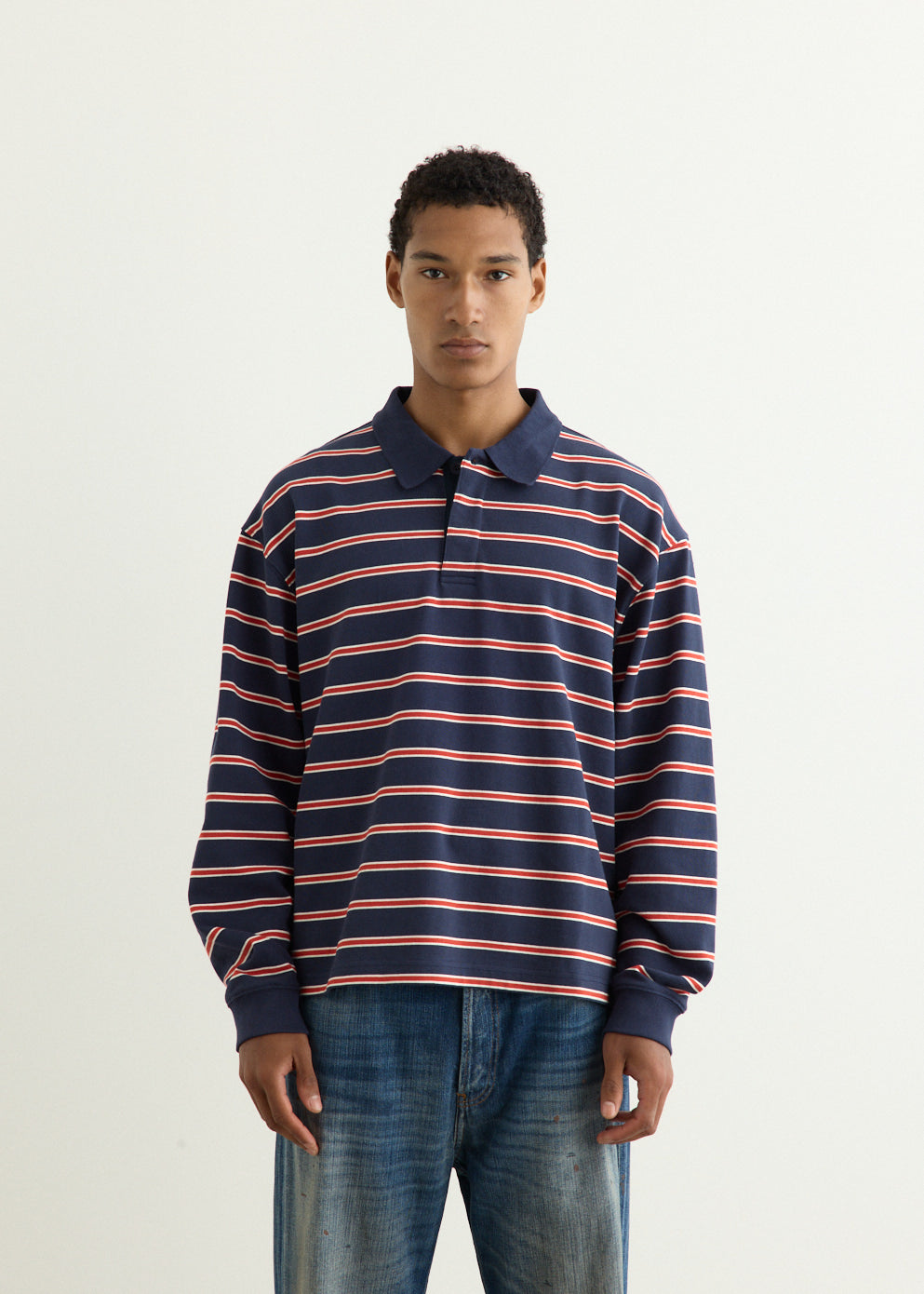 Varsity Long Sleeve Polo Shirt
