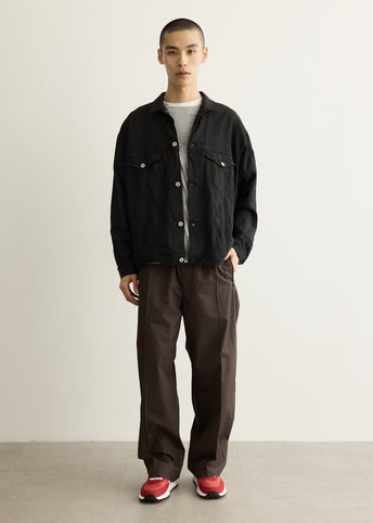 Polyester Serge Garment Treated Trucker Jacket