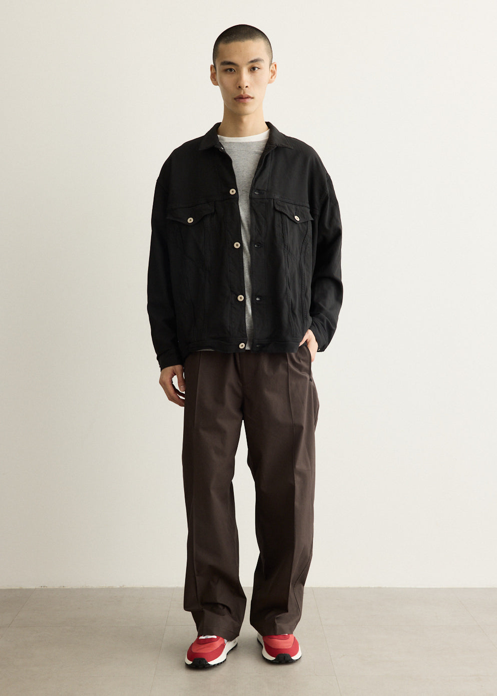 Polyester Serge Garment Treated Trucker Jacket