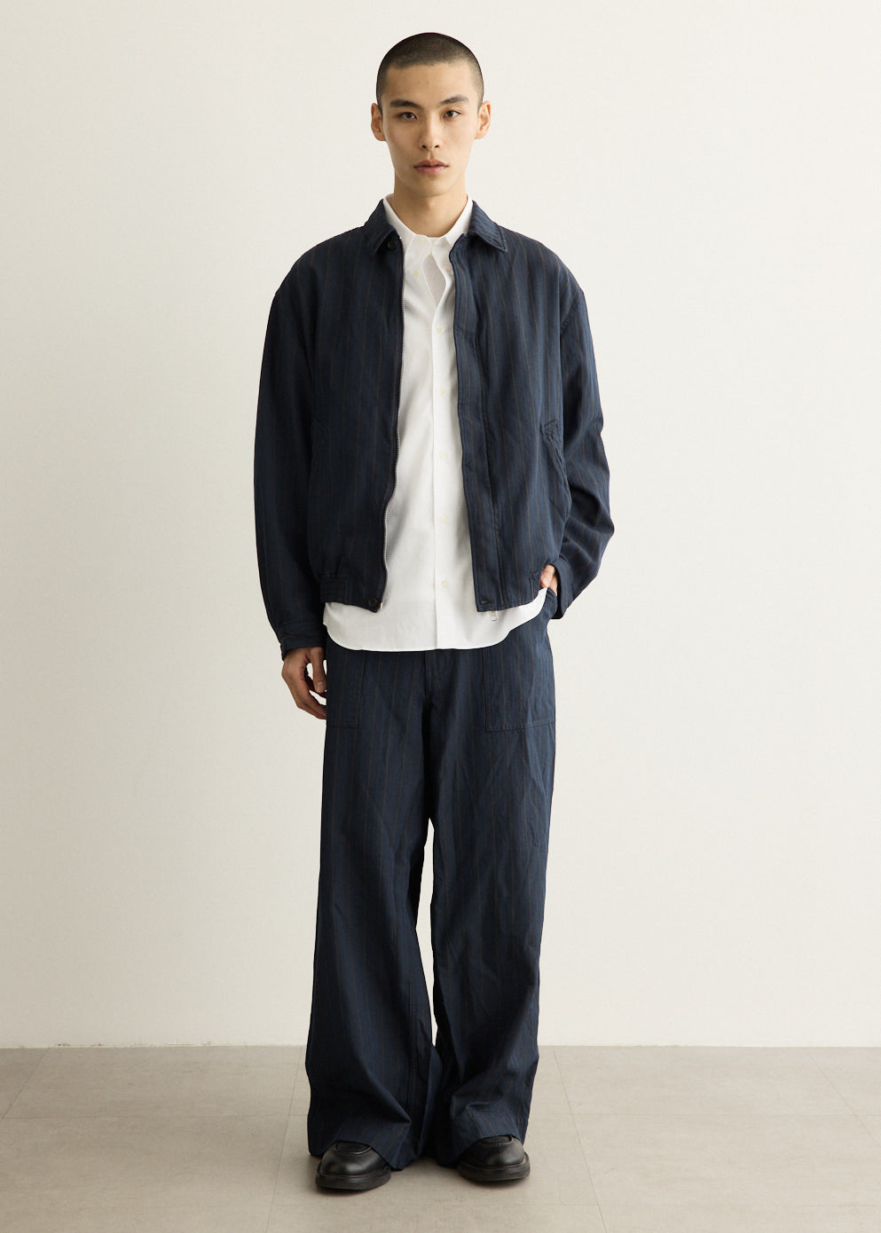 Herringbone Stripe Garment Treated Pants