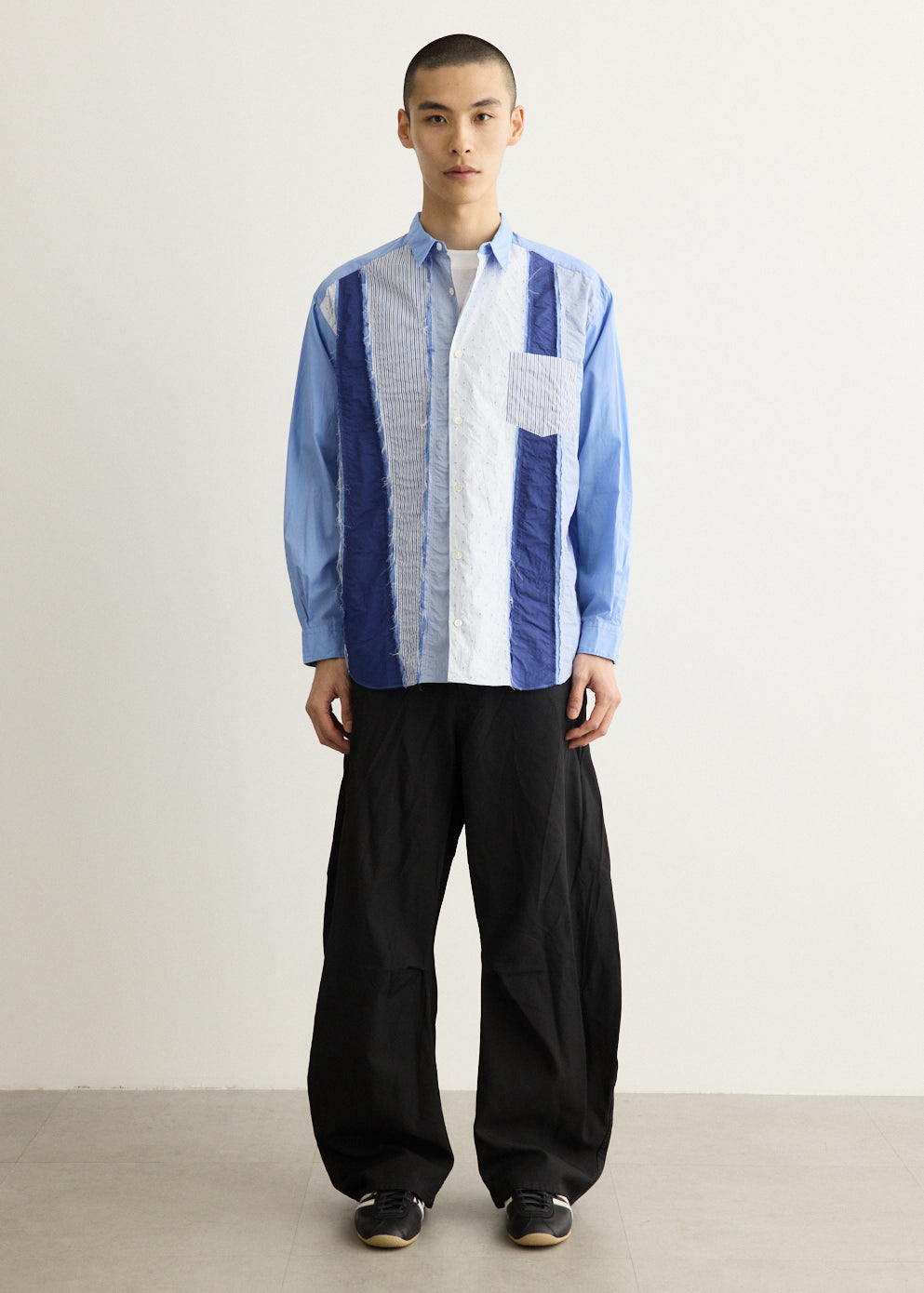 Cotton Broad x Cotton Stripe Mix Shirt