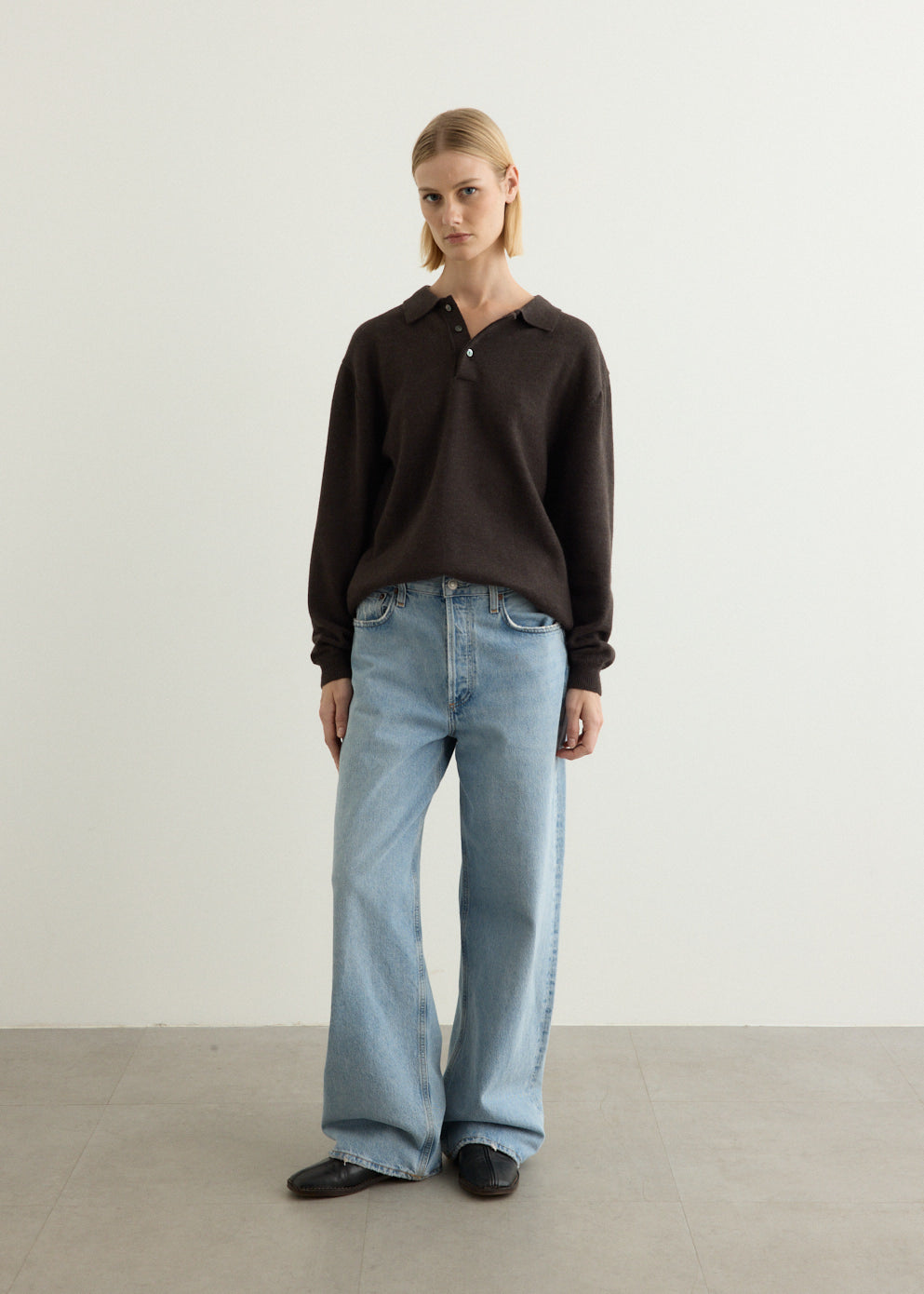 Classic Long Sleeve Knit Polo