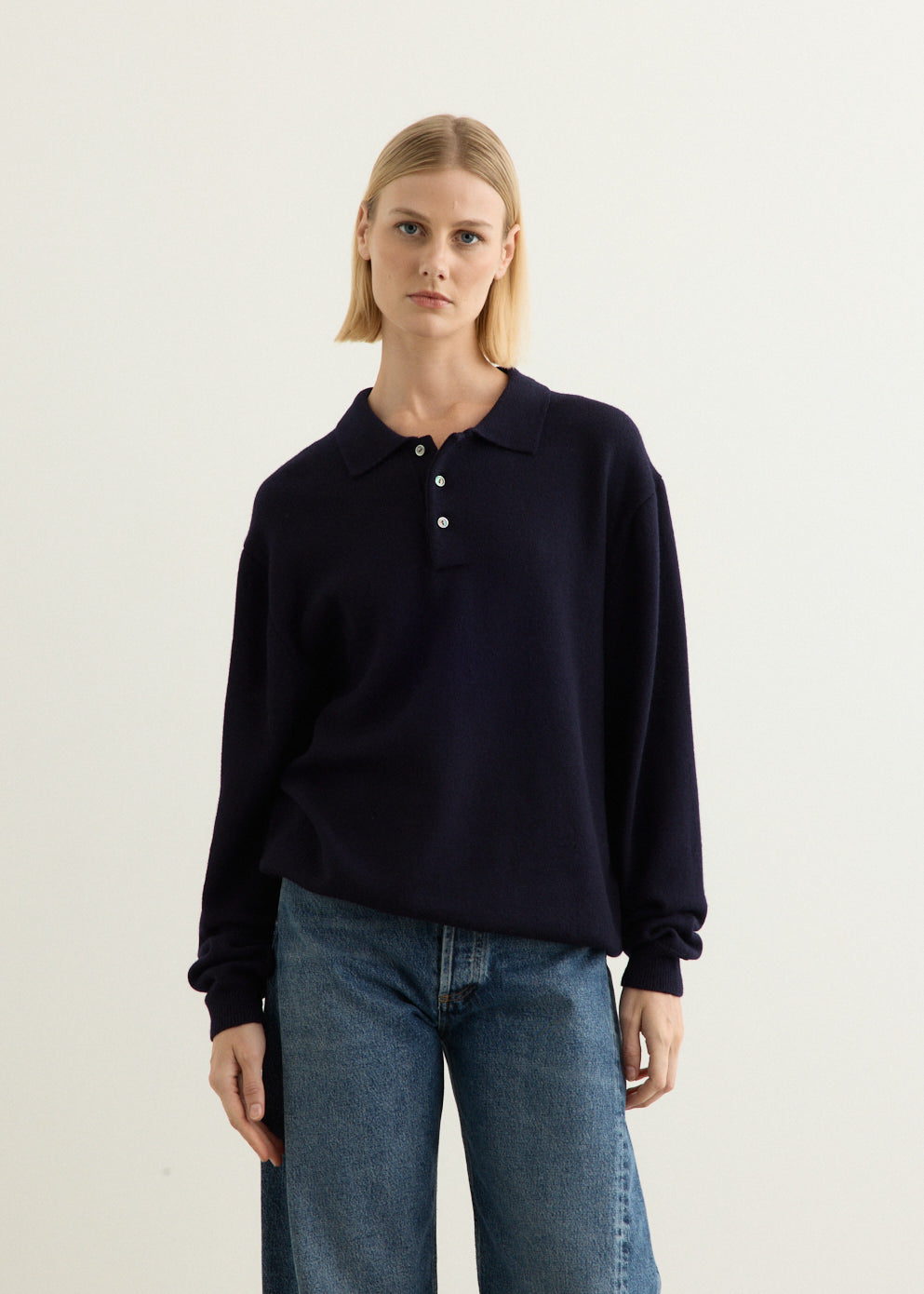Classic Long Sleeve Knit Polo
