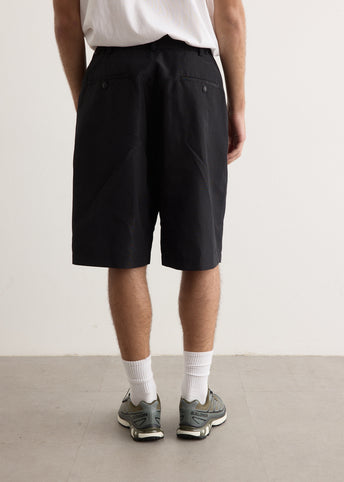 Polyester Ramie Poplin Tailored Shorts