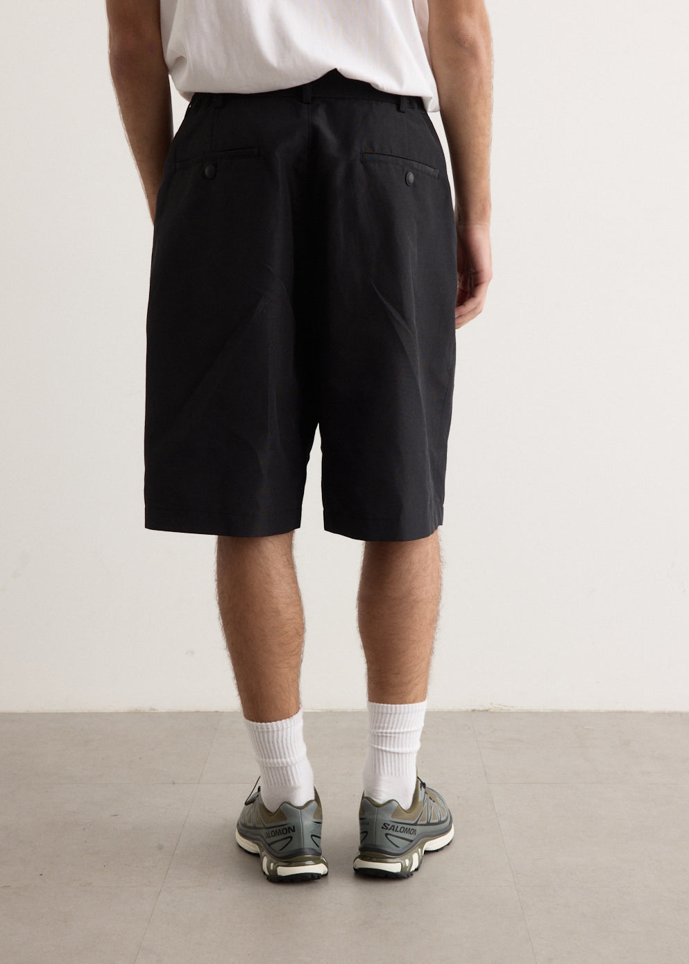 Polyester Ramie Poplin Tailored Shorts