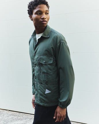 Crinkled Nylon Shirt Jacket