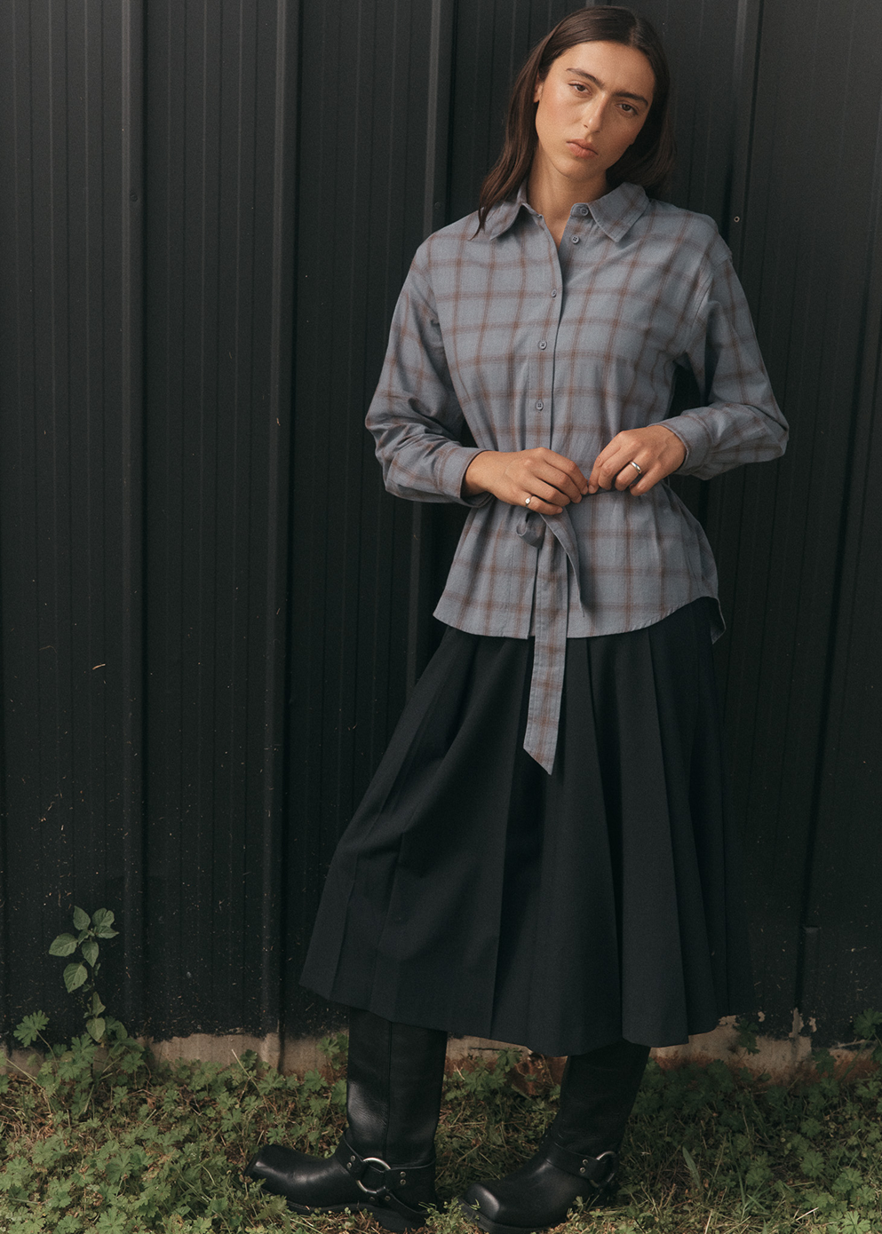 Acadamie Pleated Midi skirt