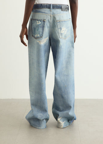 Full Cut Digital Print Denim Jeans
