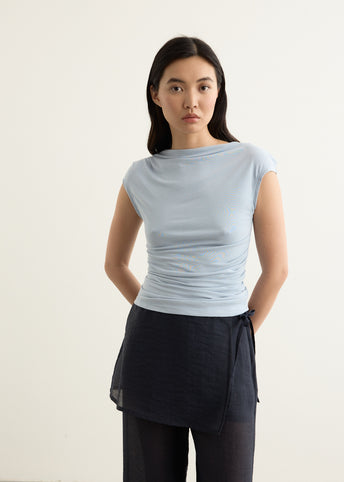 Agent Cap Sleeve Gathered Top