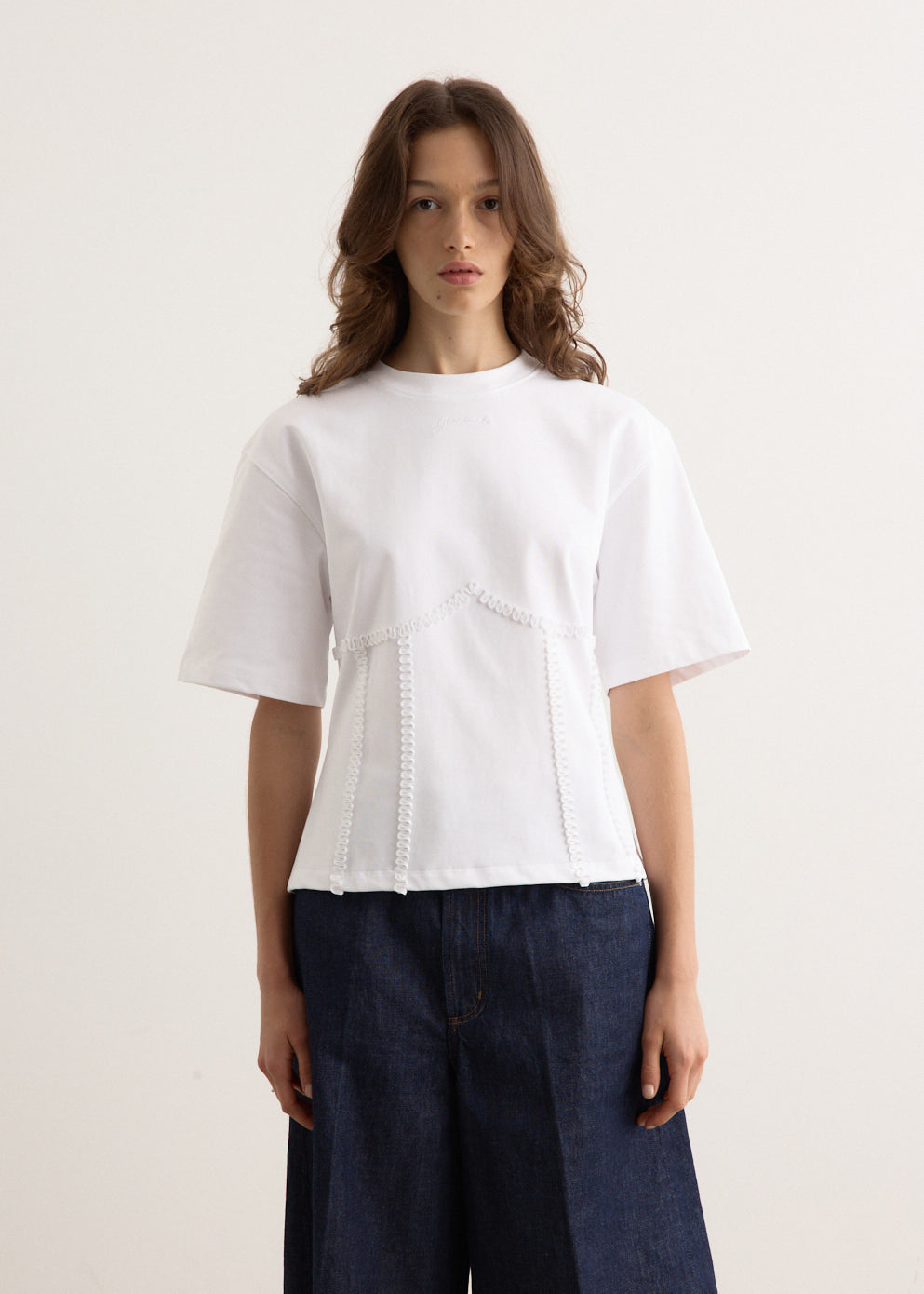 Heavy Cotton Tie Back Waisted T-Shirt