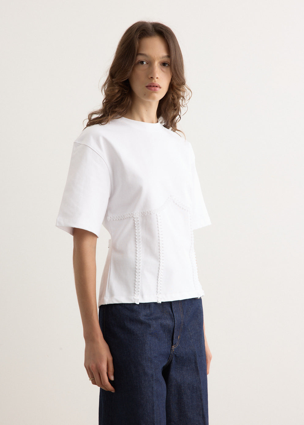 Heavy Cotton Tie Back Waisted T-Shirt