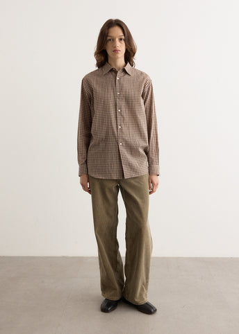 Airy Light Cotton Check Big Shirt