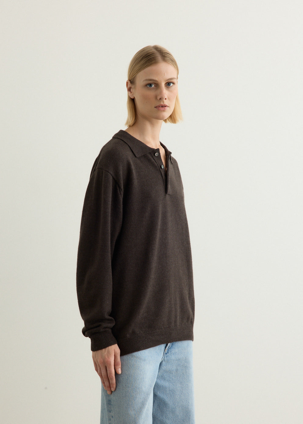Classic Long Sleeve Knit Polo