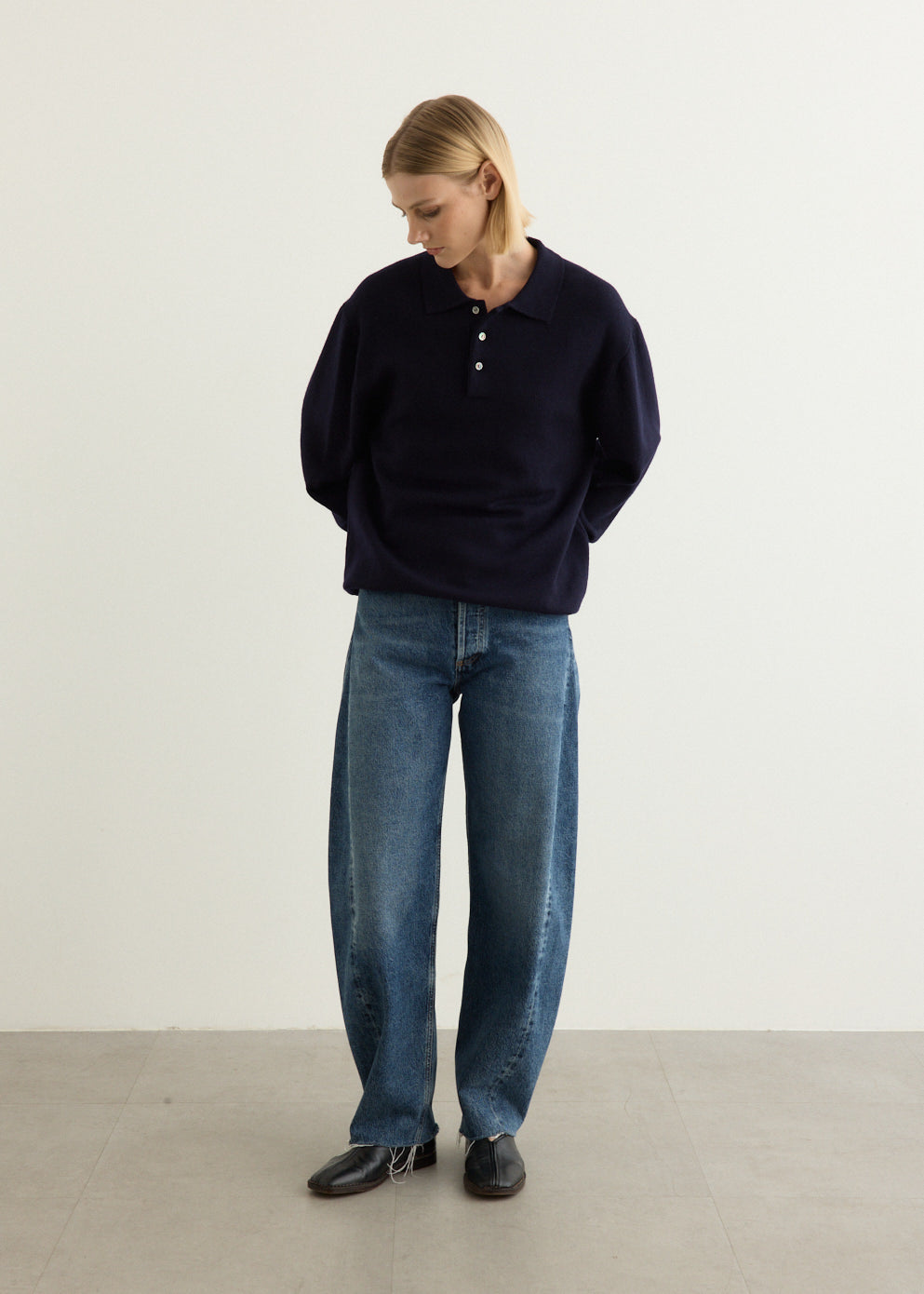 Classic Long Sleeve Knit Polo