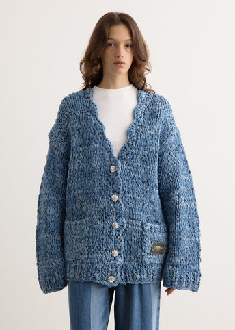 Denim Handknit Cardigan