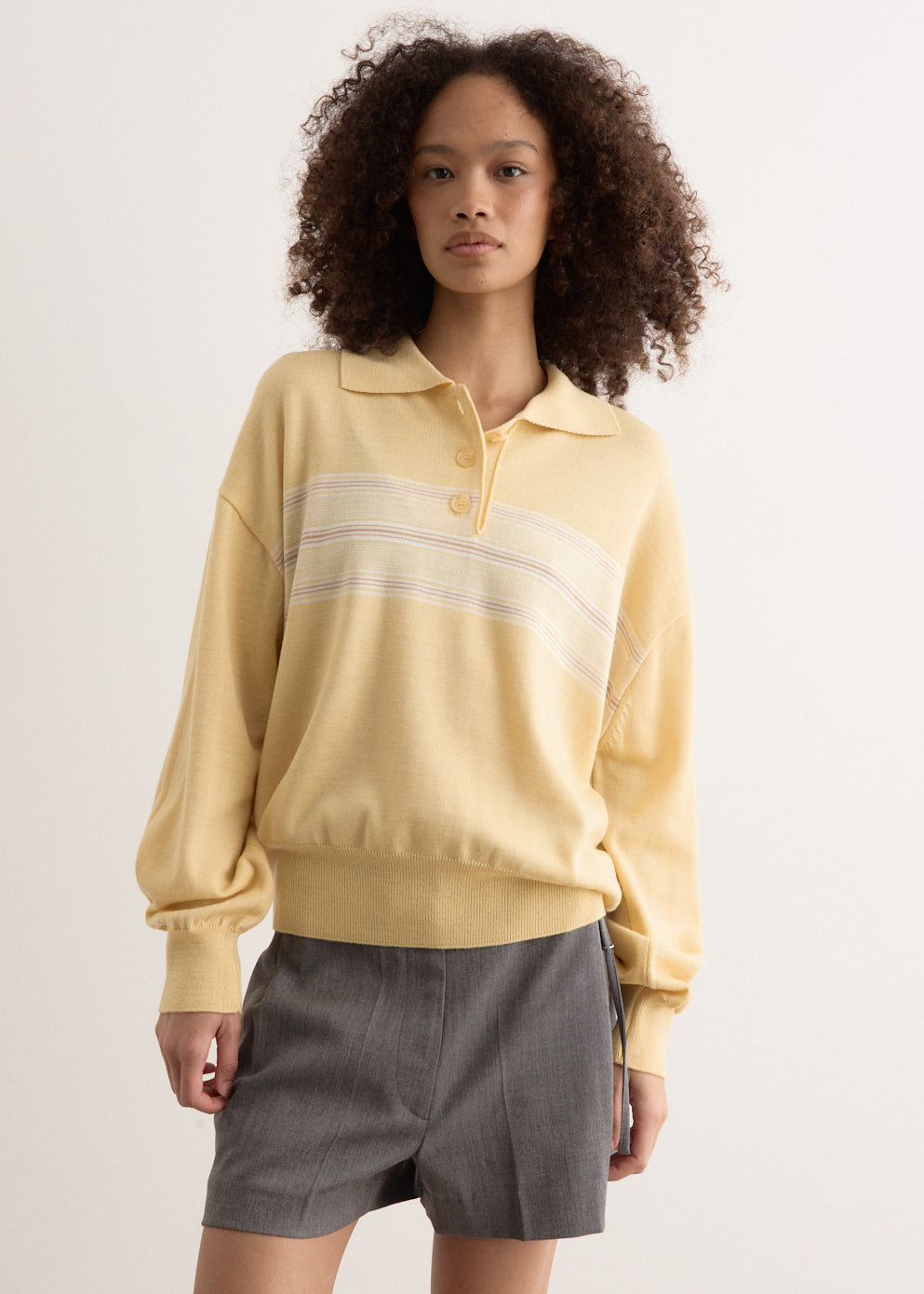 Multi Stripe Pique Knit Top