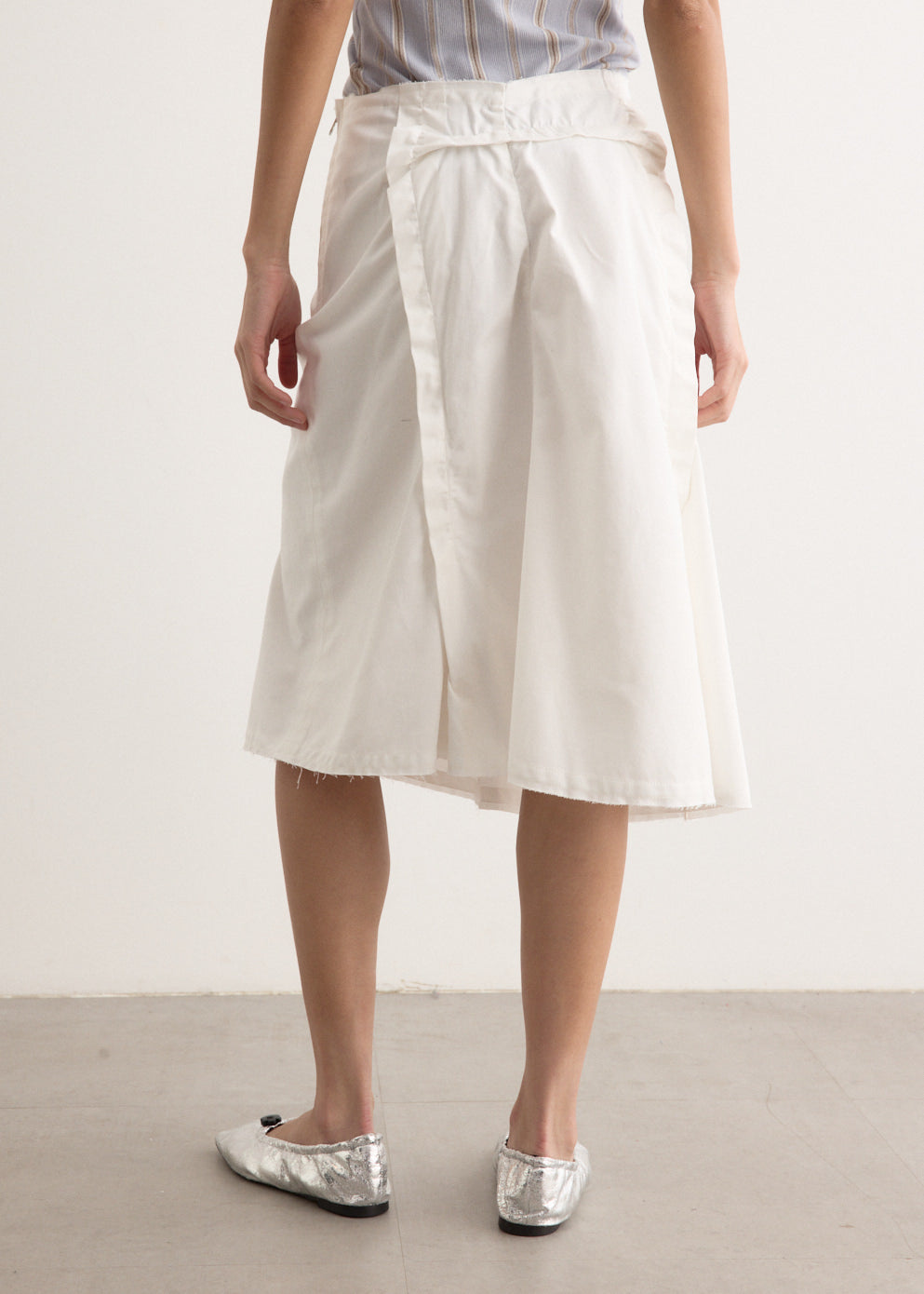 Raw Cut Shirring Skirt
