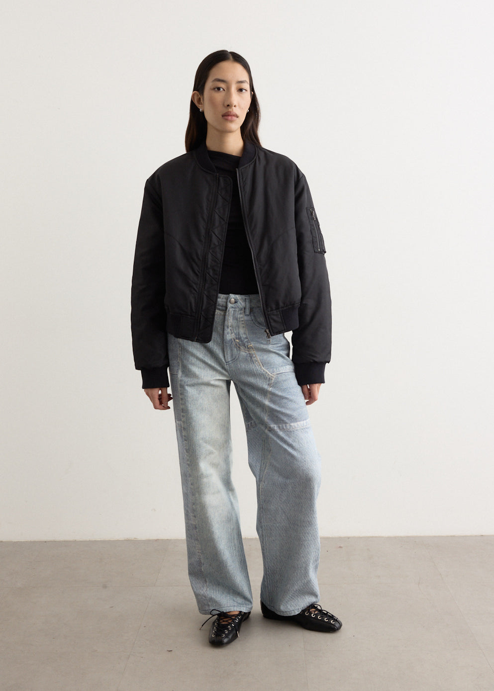 Crash Baggy Printed Jeans