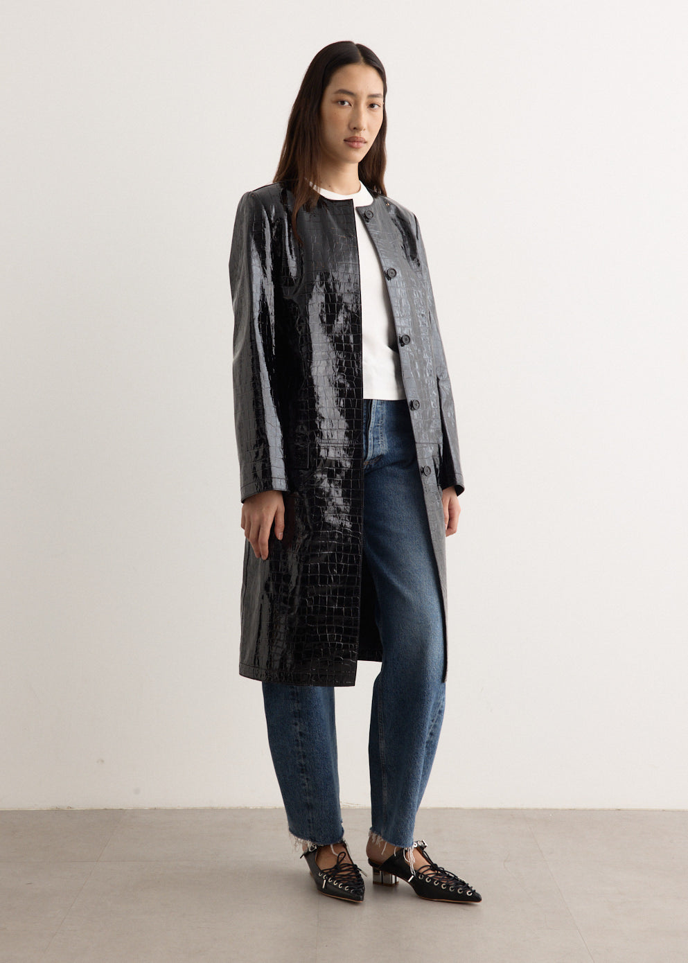 Croco Embossed Coat