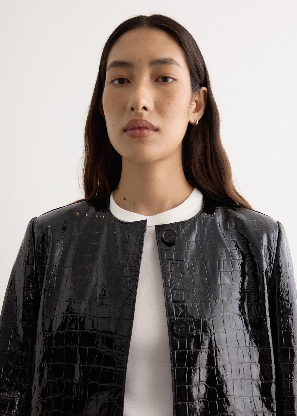 Croco Embossed Coat